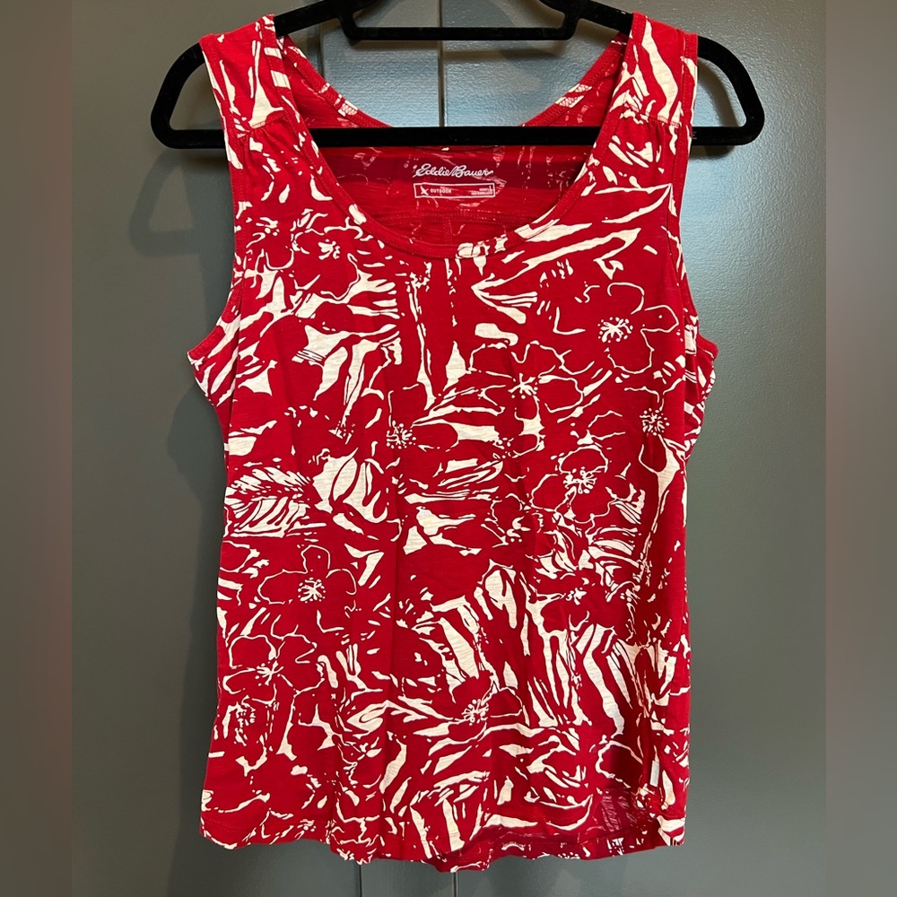 Eddie Bauer Red/White Sleeveless Top